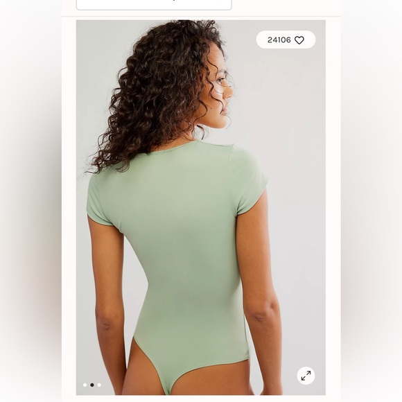 Free People Pink Square Neck Bodysuit - Picture 3 of 12